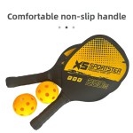 red pickleball paddles set of 2 lightweight wood rackets with 4 pickleballs and carry bag outdoor sports equipment for beginners