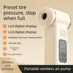 black 4 in 1 car vacuum cleaner and tyre inflator portable cordless air pump with led light and digital pressure gauge