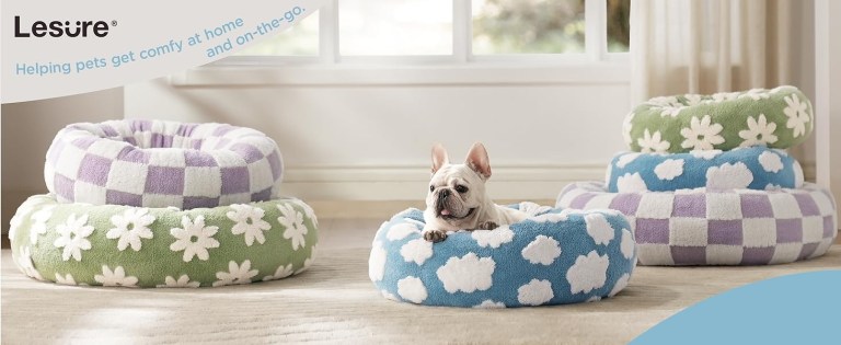 50cm round pet bed blue sky & clouds design soft plush donut cuddler for small dogs & cats calming anxiety relief & all season comfort 50cm round pet bed blue sky & clouds design soft plush donut cuddler for small dogs & cats calming anxiety relief & all season comfort