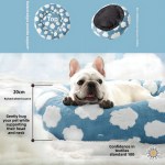 50cm round pet bed blue sky & clouds design soft plush donut cuddler for small dogs & cats calming anxiety relief & all season comfort 50cm round pet bed blue sky & clouds design soft plush donut cuddler for small dogs & cats calming anxiety relief & all season comfort