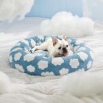 50cm round pet bed green daisy design soft plush donut cuddler for small dogs & cats calming anxiety relief & all season comfort 50cm round pet bed green daisy design soft plush donut cuddler for small dogs & cats calming anxiety relief & all season comfort