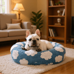 50cm round pet bed green daisy design soft plush donut cuddler for small dogs & cats calming anxiety relief & all season comfort 50cm round pet bed green daisy design soft plush donut cuddler for small dogs & cats calming anxiety relief & all season comfort
