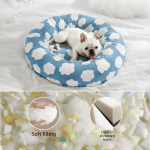50cm round pet bed green daisy design soft plush donut cuddler for small dogs & cats calming anxiety relief & all season comfort 50cm round pet bed green daisy design soft plush donut cuddler for small dogs & cats calming anxiety relief & all season comfort