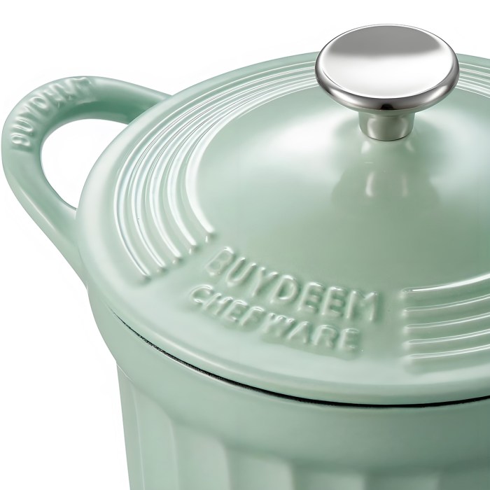 buydeem 1.8l enameled cast iron dutch oven cp541
