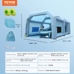 vevor inflatable paint booth, 10x6x4m inflatable spray booth, high powerful 950w+1100w blowers spray booth tent, car paint tent air filter system for car parking tent workstation motorcycle garage vevor inflatable paint booth, 10x6x4m inflatable spray booth, high powerful 950w+1100w blowers spray booth tent, car paint tent air filter system for car parking tent workstation motorcycle garage