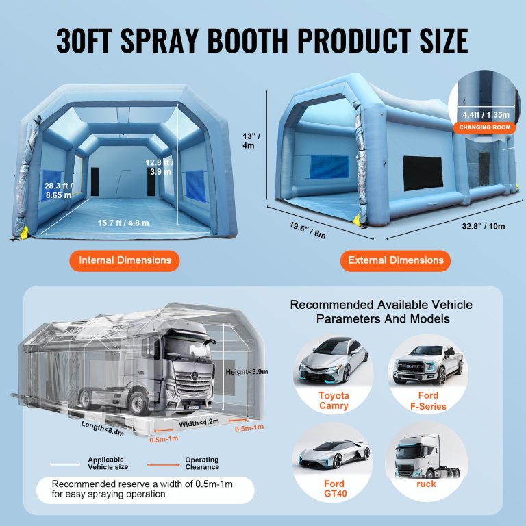 vevor inflatable paint booth, 10x6x4m inflatable spray booth, high powerful 950w+1100w blowers spray booth tent, car paint tent air filter system for car parking tent workstation motorcycle garage vevor inflatable paint booth, 10x6x4m inflatable spray booth, high powerful 950w+1100w blowers spray booth tent, car paint tent air filter system for car parking tent workstation motorcycle garage