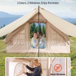vevor inflatable tents for camping, 3 5 person easy setup blow up tent with hand pump, 300d oxford 4 season glamping tent with canopy, stove jack, 2 doors & 2 mesh windows (storage bag included) vevor inflatable tents for camping, 3 5 person easy setup blow up tent with hand pump, 300d oxford 4 season glamping tent with canopy, stove jack, 2 doors & 2 mesh windows (storage bag included)