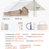 vevor inflatable tents for camping, 3 5 person easy setup blow up tent with hand pump, 300d oxford 4 season glamping tent with canopy, stove jack, 2 doors & 2 mesh windows (storage bag included)