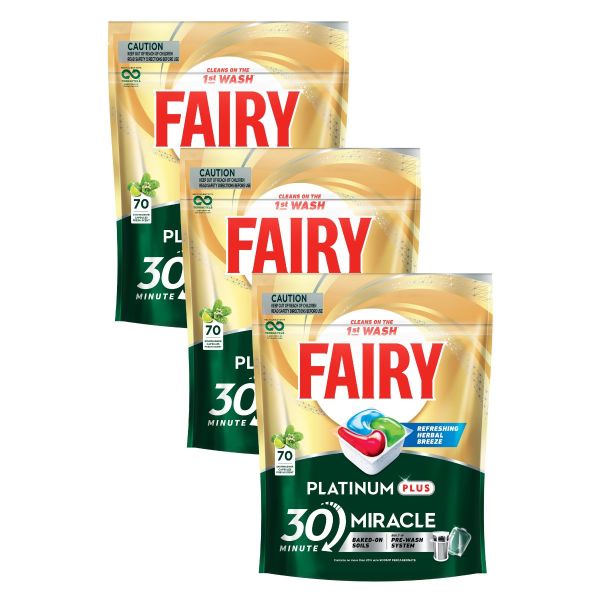fairy platinum plus x 210 herbal breeze dishwasher tablets