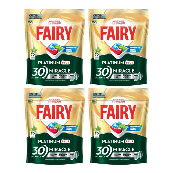 fairy platinum plus x 280 herbal breeze dishwasher tablets