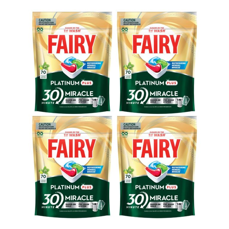 fairy platinum plus x 280 herbal breeze dishwasher tablets
