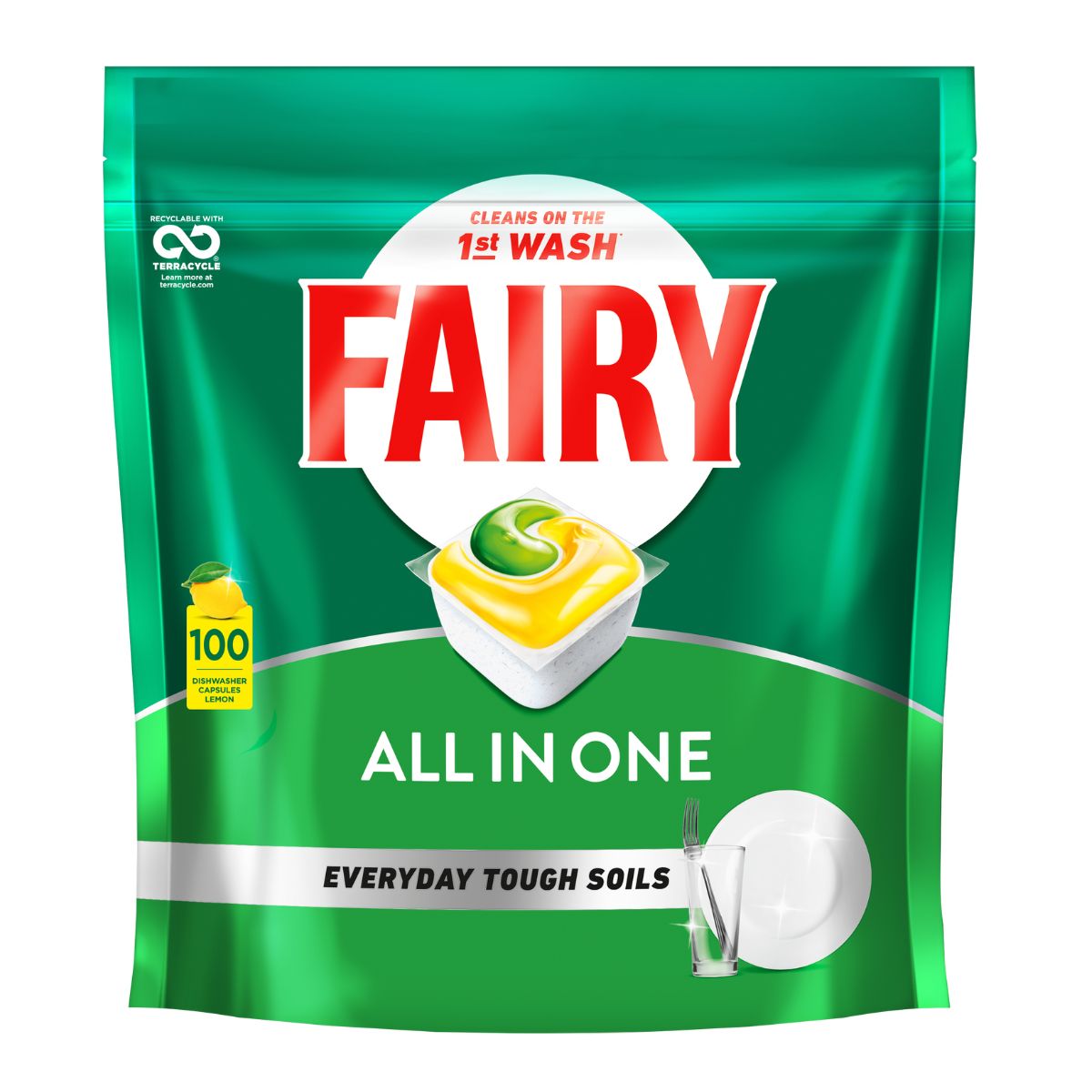 fairy all in one x 100 lemon dishwasher tablets