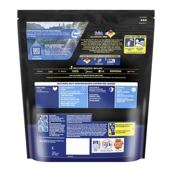 finish ultimate pro x 130 lemon dishwasher tablets