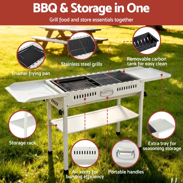 grillz portable bbq grill w/ stainless steel racks & pans for outdoor grillz portable bbq grill w/ stainless steel racks & pans for outdoor