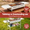 grillz portable bbq grill w/ stainless steel racks & pans for outdoor