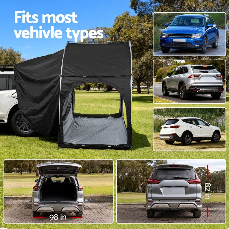weisshorn camping tent car suv rear hatchback tents canopy portable outdoor family black weisshorn camping tent car suv rear hatchback tents canopy portable outdoor family black