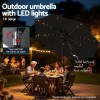 instahut outdoor umbrella 2.9m market umbrella with string light tilt black