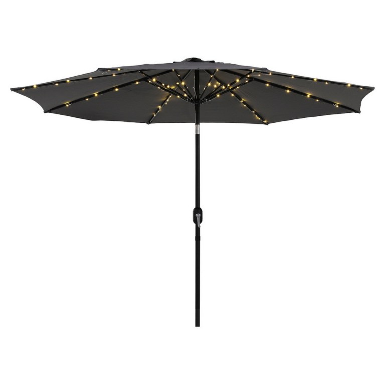 instahut outdoor umbrella 2.9m market umbrella with string light tilt charcoal shade instahut outdoor umbrella 2.9m market umbrella with string light tilt charcoal shade