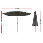 instahut outdoor umbrella 2.9m market umbrella with string light tilt charcoal shade instahut outdoor umbrella 2.9m market umbrella with string light tilt charcoal shade