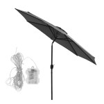 instahut outdoor umbrella 2.9m market umbrella with string light tilt charcoal shade instahut outdoor umbrella 2.9m market umbrella with string light tilt charcoal shade