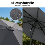 instahut outdoor umbrella 2.9m market umbrella with string light tilt charcoal shade instahut outdoor umbrella 2.9m market umbrella with string light tilt charcoal shade