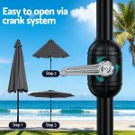 instahut outdoor umbrella 2.9m market umbrella with string light tilt charcoal shade instahut outdoor umbrella 2.9m market umbrella with string light tilt charcoal shade