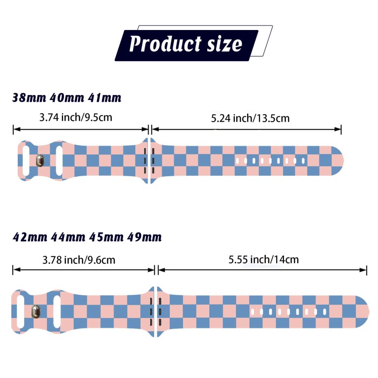 Checked Series Printed Strap for Apple Watch 11 10 9 Silicone Band Replaceable Bracelet for iWatch 46mm 42mm 41mm 40mm Watchband 4