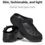 mary jane hole hole shoes thick bottom heightening women's shoes new anti slip beach shoes ladies sandals eva material Mary Jane Hole Hole Shoes Thick Bottom Heightening Women's Shoes New Anti-slip Beach Shoes Ladies Sandals EVA Material 4