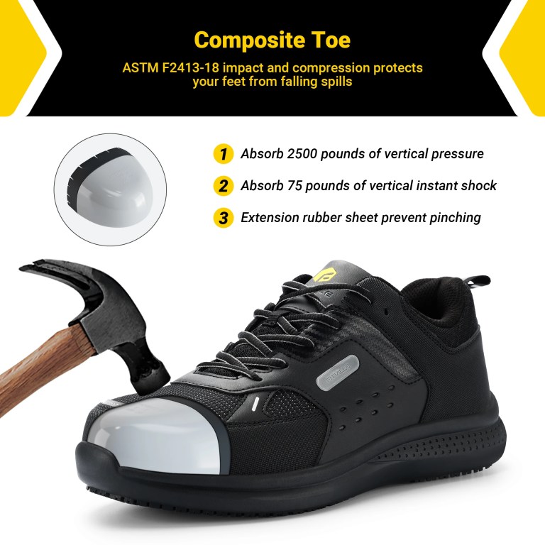 FitVille Men's Extra Wide Work Shoes Casual Shoes Anti-Slip Sturdy Toe Breathable For Male Swollen Feet Arch Support Pain Relief 3