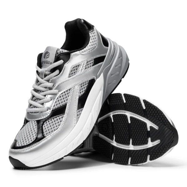FitVille Walking Shoes For Men Wide Width Retro Sneakers Non Slip Cross Trainers With Arch Support For Flat Feet Sport Shoe