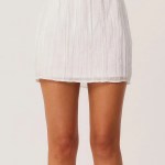 bornlads 2026 spring summer new shirt skirt set ruffled texture sheer shirt mini skirt vacation lazy style two piece outfit Bornlads 2026 Spring Summer New Shirt Skirt Set Ruffled Texture Sheer Shirt Mini Skirt Vacation Lazy Style Two Piece Outfit 5