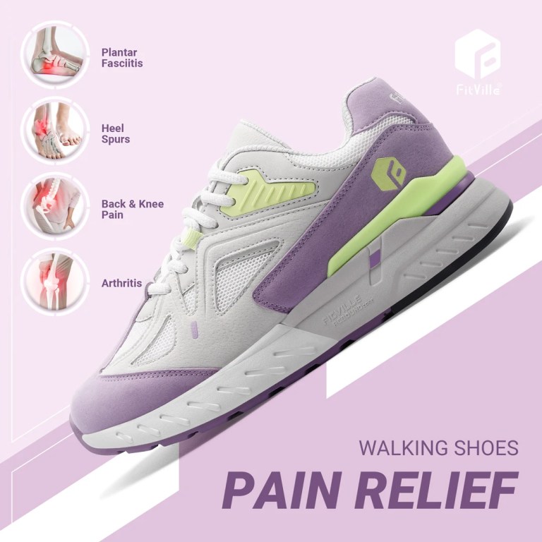 FitVille Women's Walking Shoes Wide Width Sneakers for Flat Foot Plantar Fasciitis Heel Pain Relief Lightweight Anti-slip Shoes 4