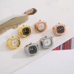 Creative Adjustable Finger Ring Watch Mini Simple Couple Ring Watch Vintage Square Time Watch Ring Men Women 3
