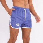 New Running Mesh Fitness Sport Men's Quick Drying Shorts Casual Breathable Training Tight Squat Three-Quarter Pants Summer 1