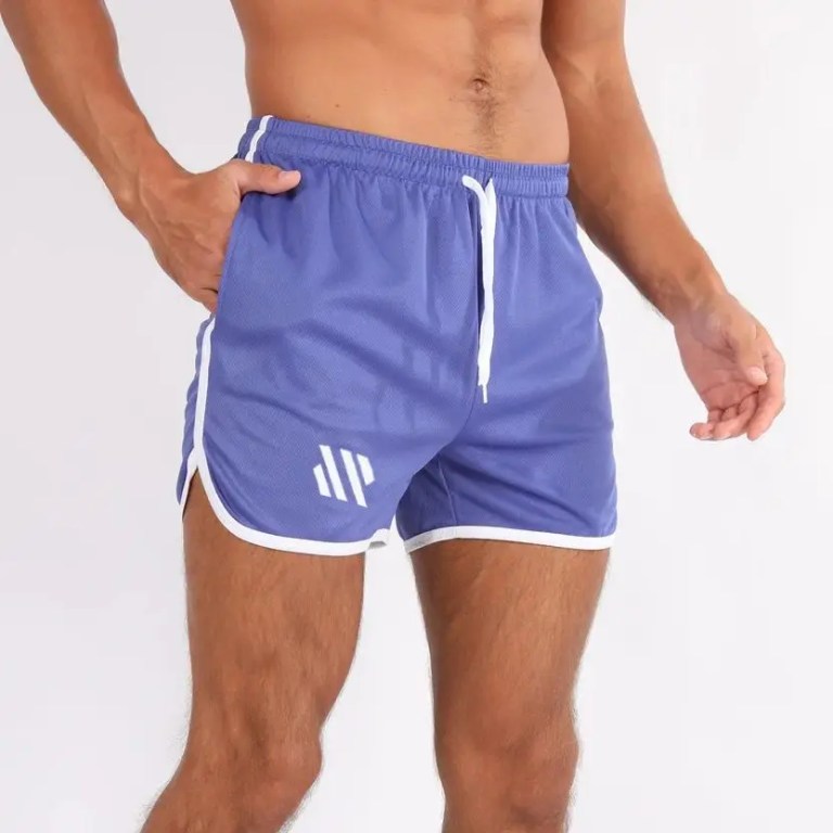 New Running Mesh Fitness Sport Men's Quick Drying Shorts Casual Breathable Training Tight Squat Three-Quarter Pants Summer 1