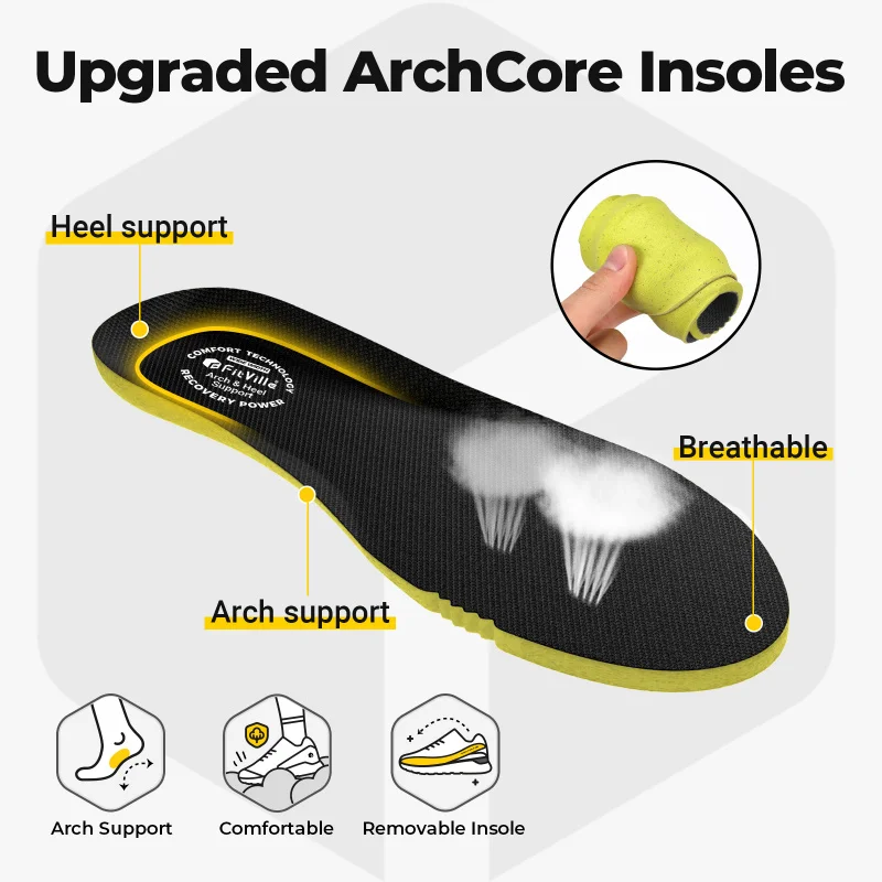 Fitville Walking Shoes For Men Wide Design Sneakers Cushioned Tennis Running Shoe With Arch Support For Plantar Fasciitis Relief 6