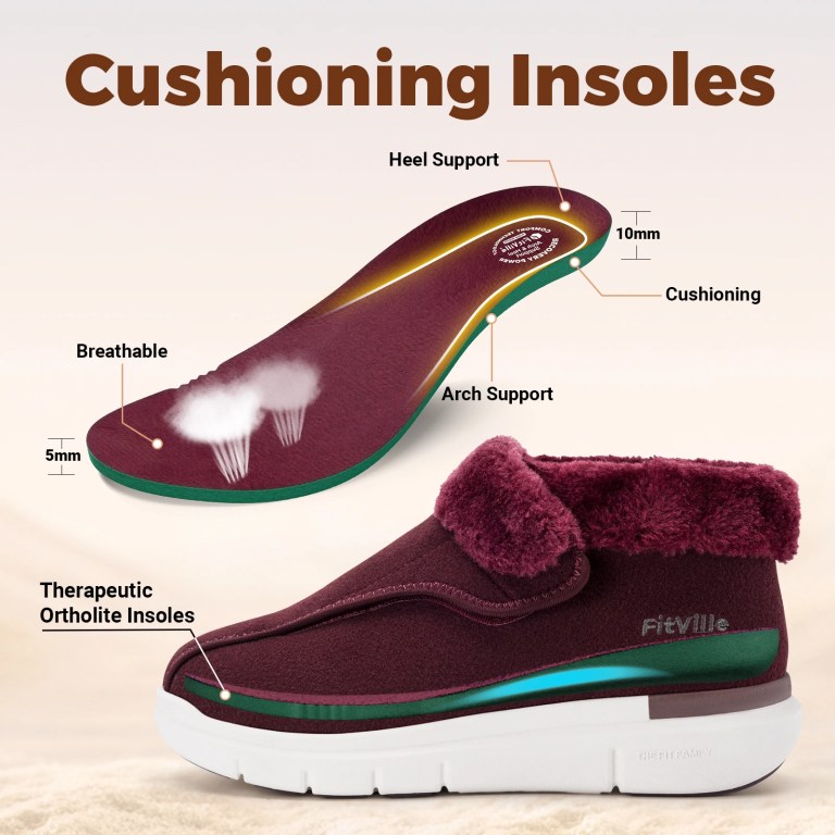 Fitville Winter Shoes For Women Diabetic Boots Widened Warm Adjustable Suitable For The Elderly To Relieve Foot Swelling 6