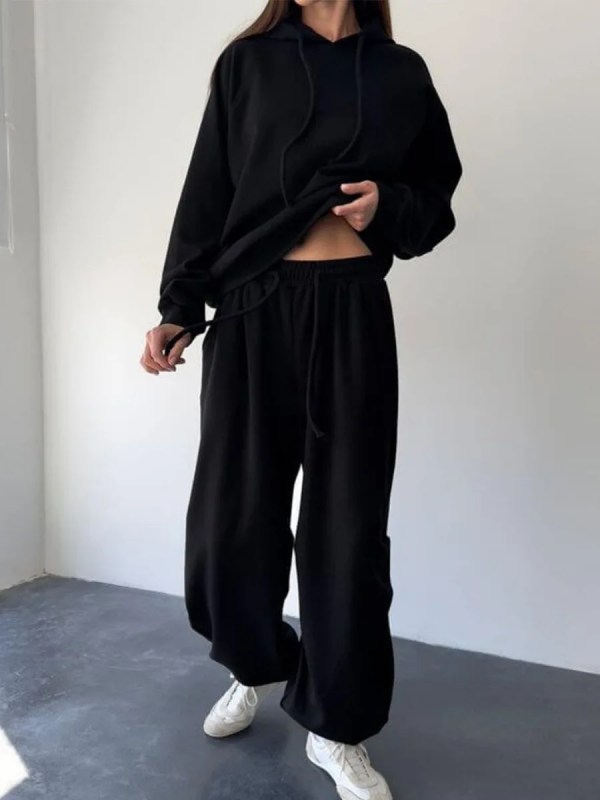 bornlads autumn winter soft hoodie set women's drop shoulder loose hoodie relaxed pullover long pants set Bornlads Autumn Winter Soft Hoodie Set Women's Drop Shoulder Loose Hoodie Relaxed Pullover Long Pants Set 6