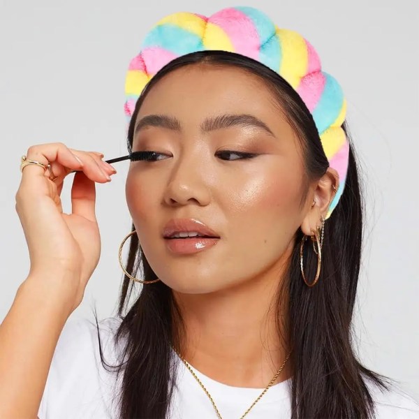 Gold Velvet High Head Hair Accessories For Women'S Face Washing, Bathing, Cloud Sponge Hair Bands, Makeup Remover, Hair Tie Head