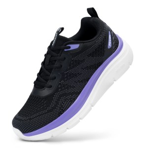 FitVille Women's Shoes Wide Width Walking Casual Shoes Thick Sole Lightweight Sneakers for Swollen Feet Relieve Toe Pain