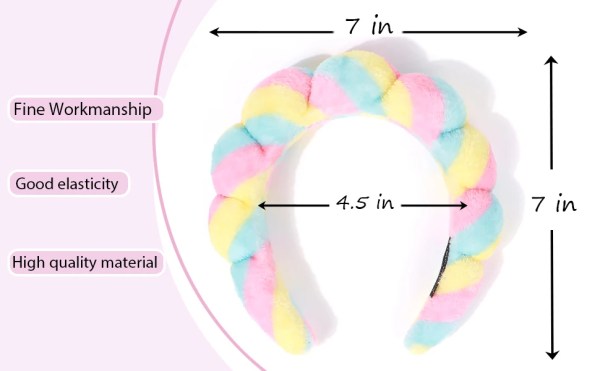 Gold Velvet High Head Hair Accessories For Women'S Face Washing, Bathing, Cloud Sponge Hair Bands, Makeup Remover, Hair Tie Head 4