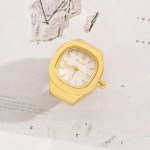 Creative Adjustable Finger Ring Watch Mini Simple Couple Ring Watch Vintage Square Time Watch Ring Men Women 2