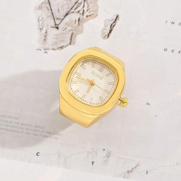 Creative Adjustable Finger Ring Watch Mini Simple Couple Ring Watch Vintage Square Time Watch Ring Men Women 2