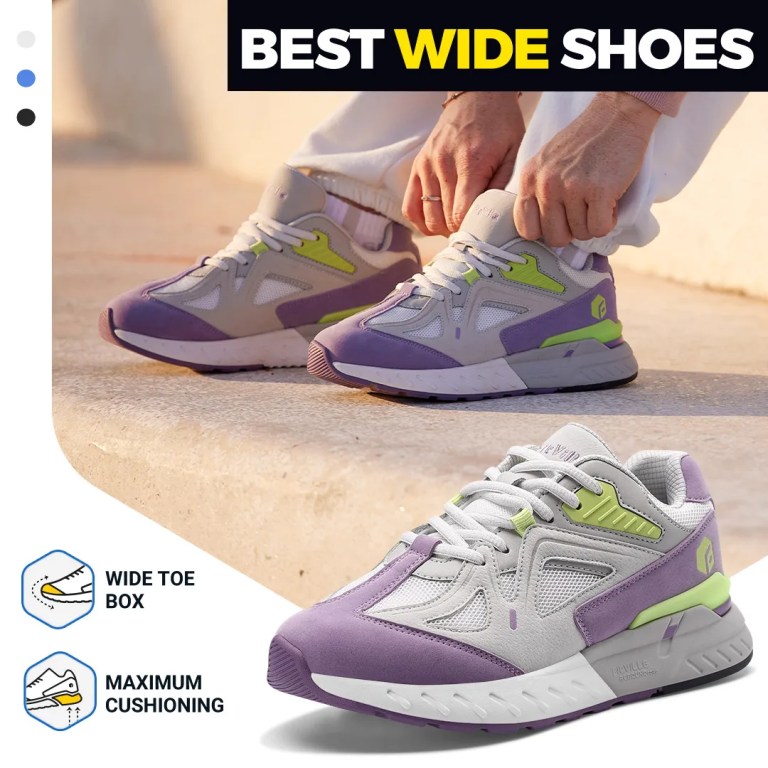 FitVille Women's Walking Shoes Wide Width Sneakers for Flat Foot Plantar Fasciitis Heel Pain Relief Lightweight Anti-slip Shoes 2
