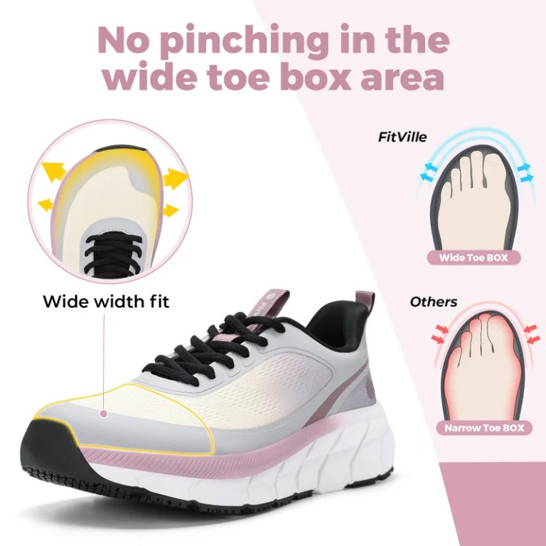 Fitville Women'S Running Shoes Wide Toe Box Sneakers Non-Slip Athletic Tennis Walking Shoes For Swollen Feet Pain Relief 2