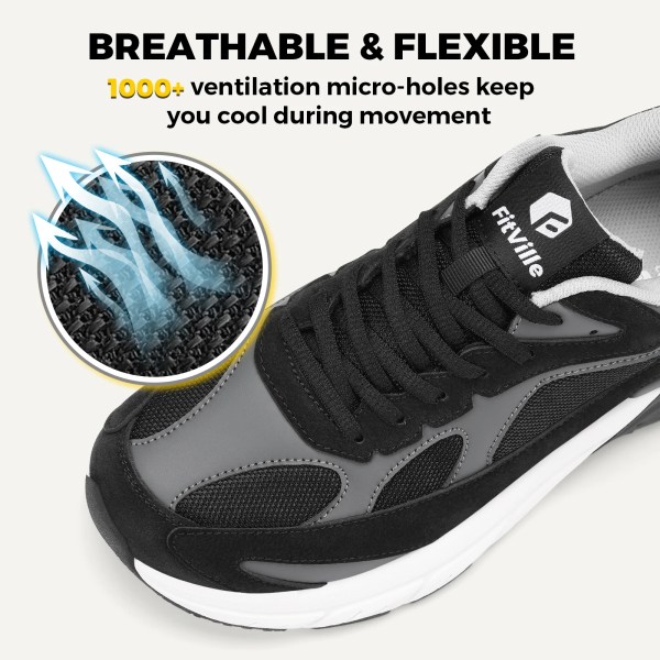 fitville extra wide walking shoes for men wide cushioned sports shoes for swollen feet flat feet arch fit relieve heel pain Fitville Extra Wide Walking Shoes for Men Wide Cushioned Sports Shoes For Swollen Feet Flat Feet Arch Fit Relieve Heel Pain 4