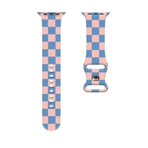 Checked Series Printed Strap for Apple Watch 11 10 9 Silicone Band Replaceable Bracelet for iWatch 46mm 42mm 41mm 40mm Watchband