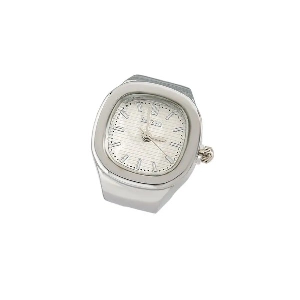 Creative Adjustable Finger Ring Watch Mini Simple Couple Ring Watch Vintage Square Time Watch Ring Men Women