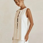 bornlads 2026 summer new sleeveless top mini skirt set women's round neck open front tie top a line skirt two piece outfit Bornlads 2026 Summer New Sleeveless Top Mini Skirt Set Women's Round Neck Open Front Tie Top A Line Skirt Two Piece Outfit 3
