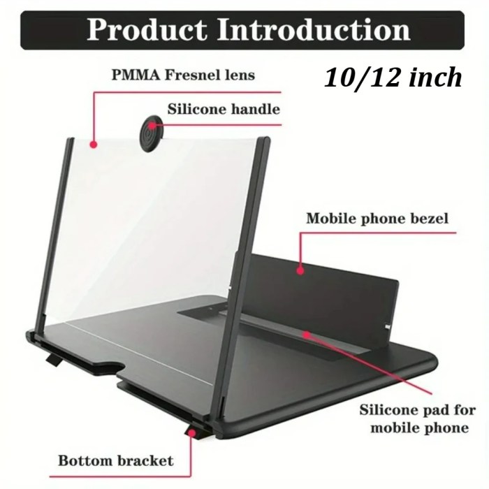 10/12 inch Multi Functional HD Amplifier Mobile Phone Screen Amplifier HD Screen Magnifying Glass Anti Blue Light Eye Protection 3